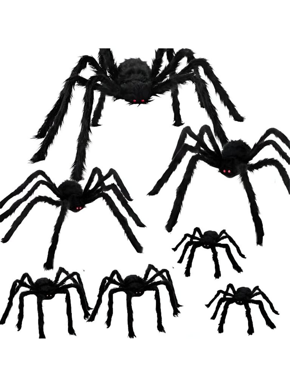 7 Pcs Giant Halloween Spiders Decorations,Scary Decor for Indoor Outdoor
